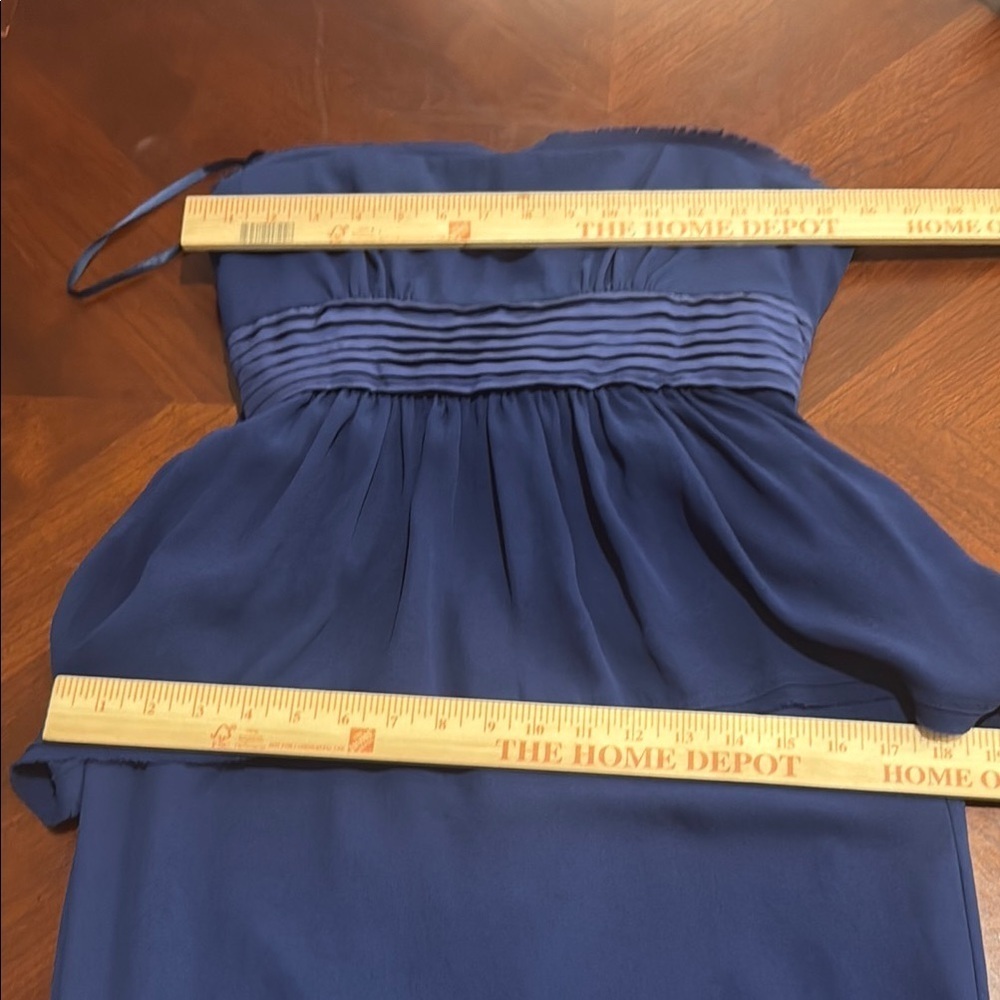 BCBGMaxAzria Blue ruella 💯 silk for Weddings prom formal occasion - Picture 11 of 13